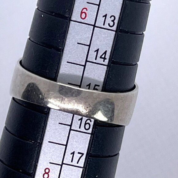 Mexico 925 Sterling Silver Tigers Eye Inlay Ring Size Handmade Signed FCV Size 7 - Picture 6 of 9